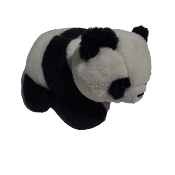 VINTAGE 9" Panda Bear Plush Piggy Bank Collectible Black/White Korea - Picture 6 of 9